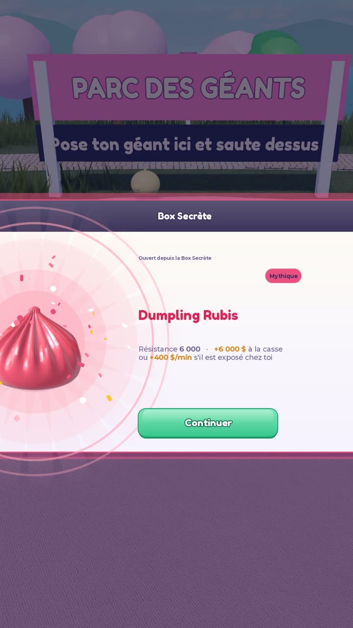 Révélation d'un Dumpling Rubis mythique dans une Box Secrète