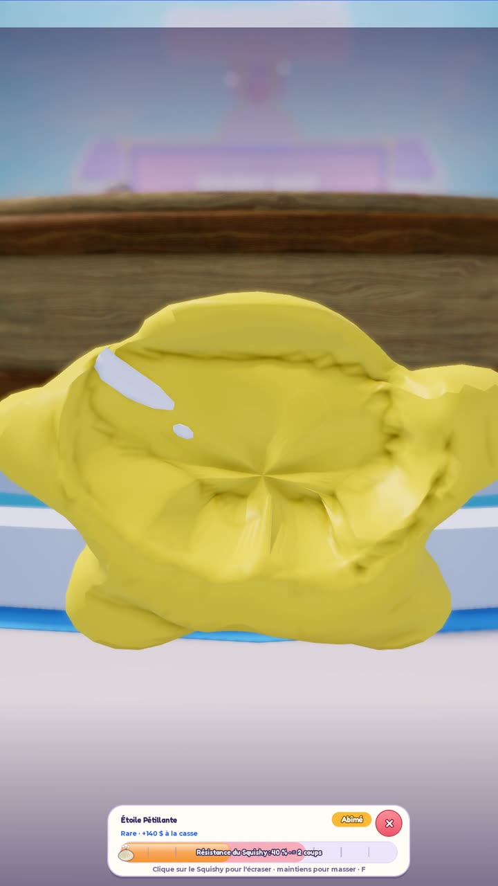 Une étoile Squishy écrasée en gros plan
